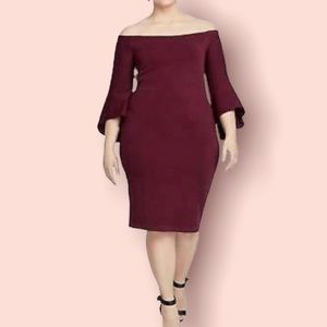 RACHEL Rachel Roy Lynette Off The Shoulder Dress Size 1X NEW